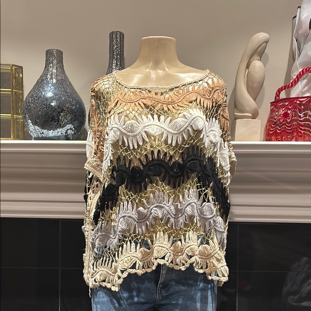 Elegant Multicolor Crochet Top size S - Picture 1 of 5